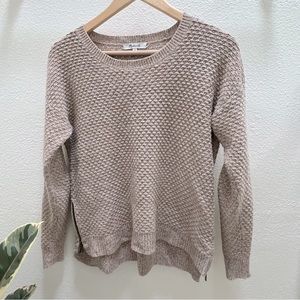 Madewell knit crewneck sweater with side zippers SZ S